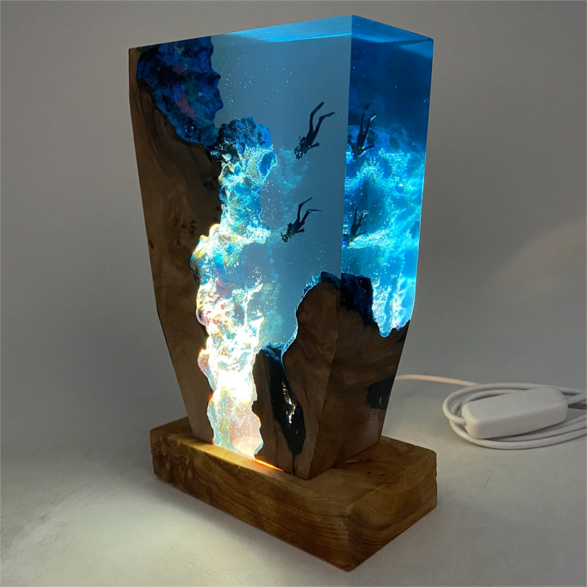 Handcrafted Ocean-Inspired Resin Lamp with Gentle Glow
