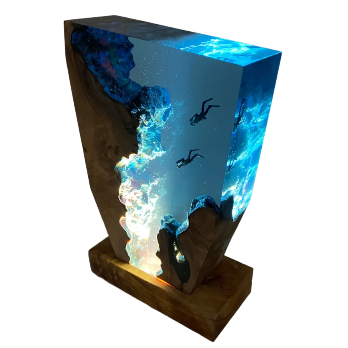 Handcrafted Ocean-Inspired Resin Lamp with Gentle Glow