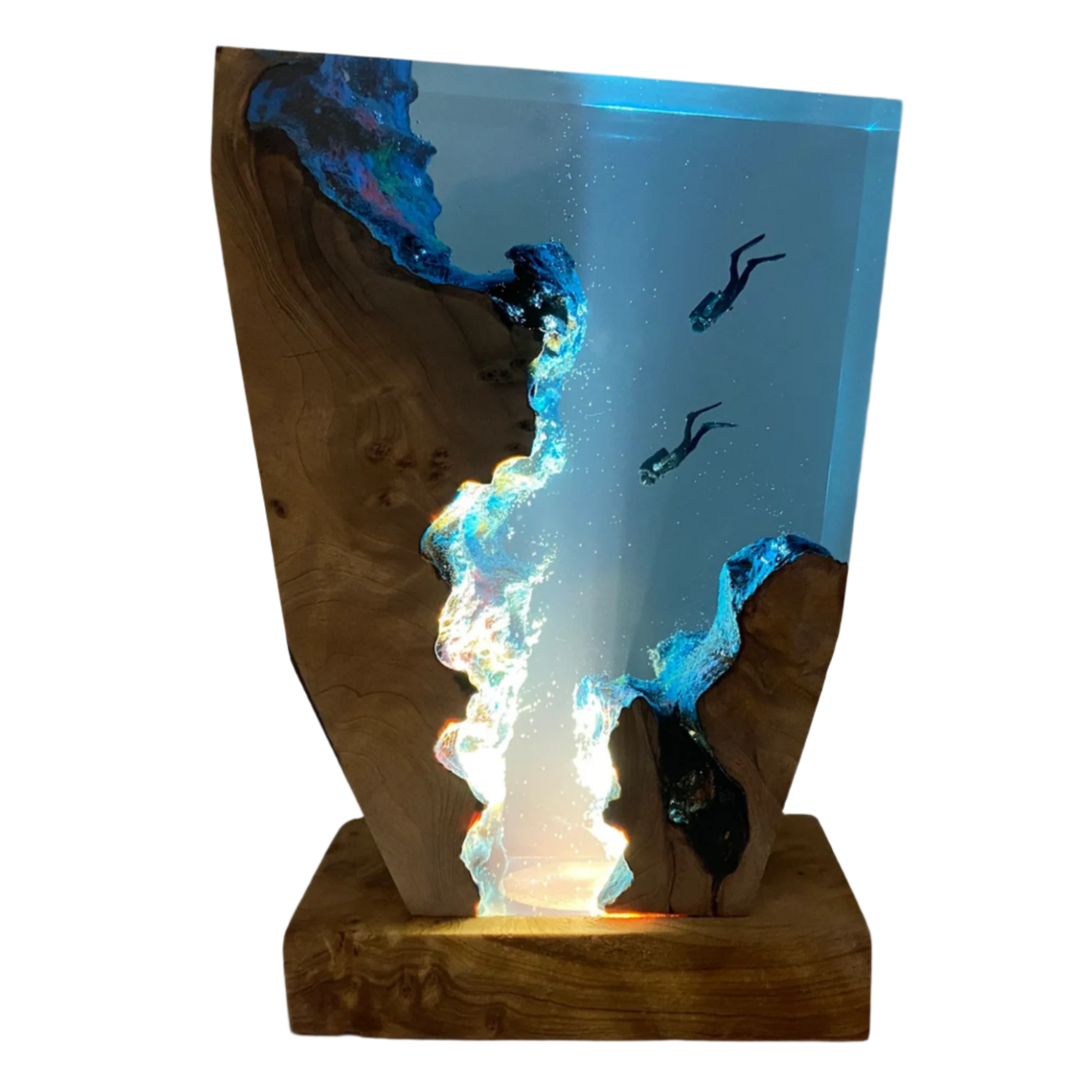 Handcrafted Ocean-Inspired Resin Lamp with Gentle Glow