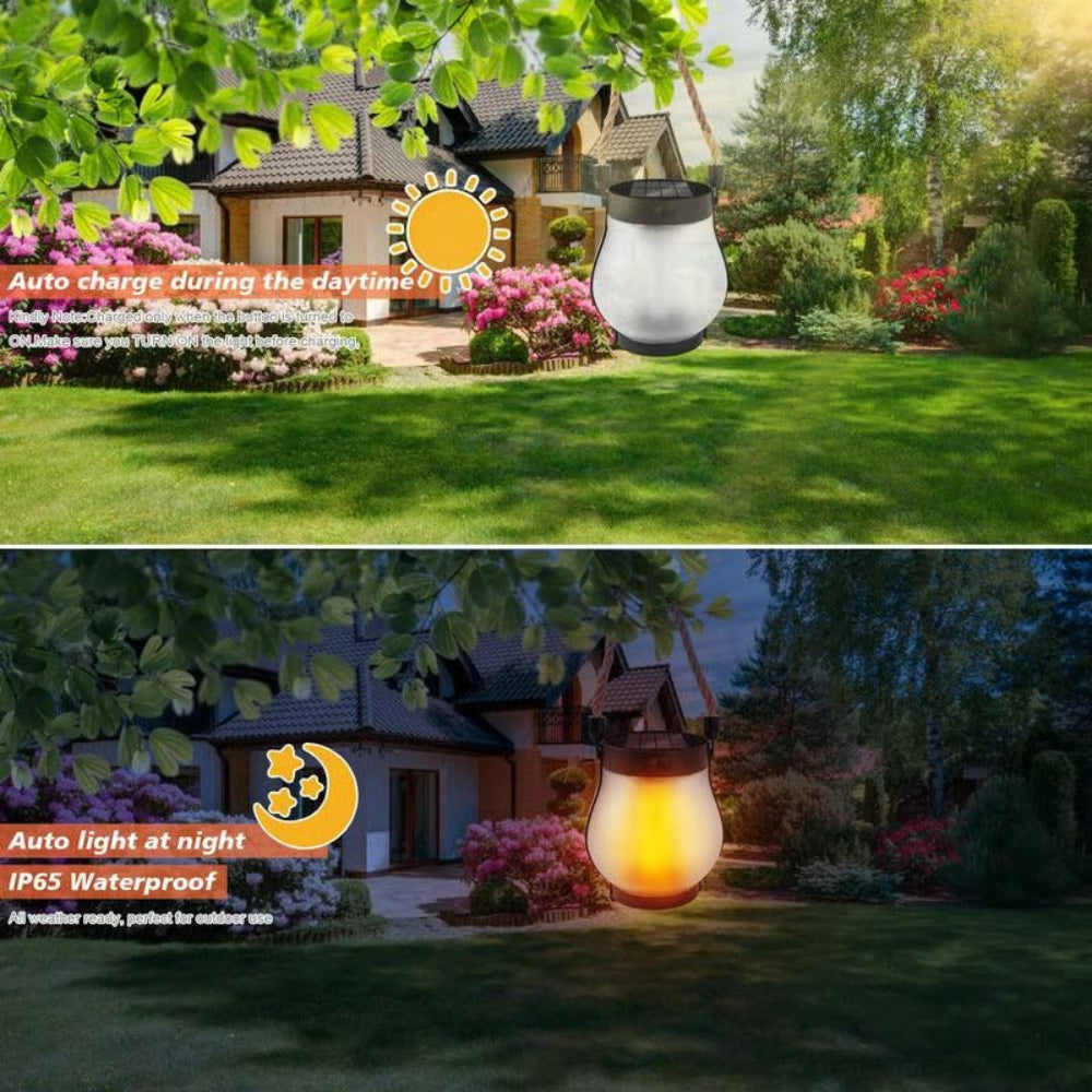 Flickering Effect Solar Lantern with Flame Design