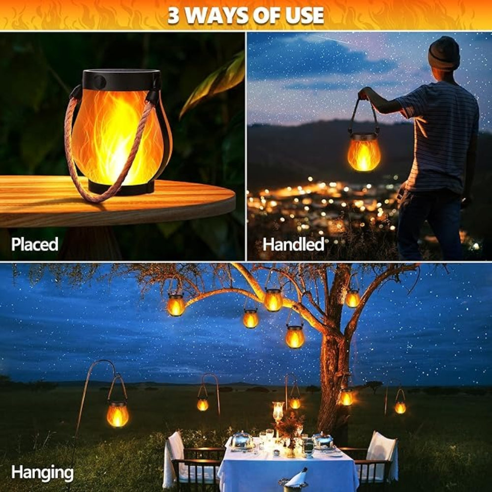 Flickering Effect Solar Lantern with Flame Design