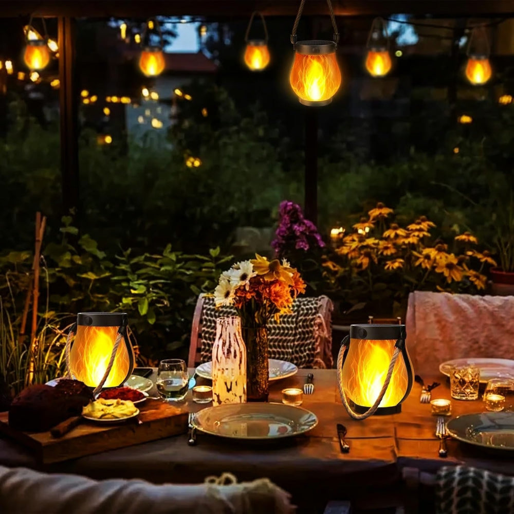 Flickering Effect Solar Lantern with Flame Design