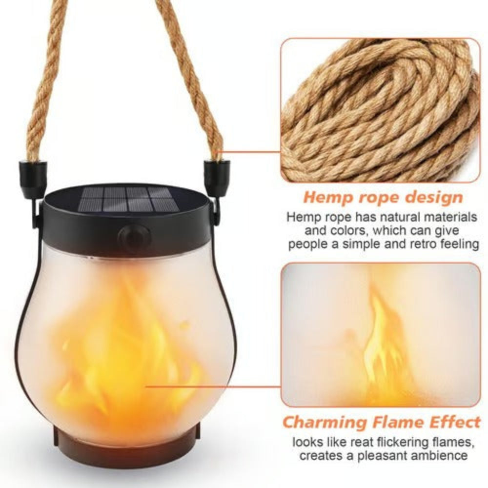 Flickering Effect Solar Lantern with Flame Design