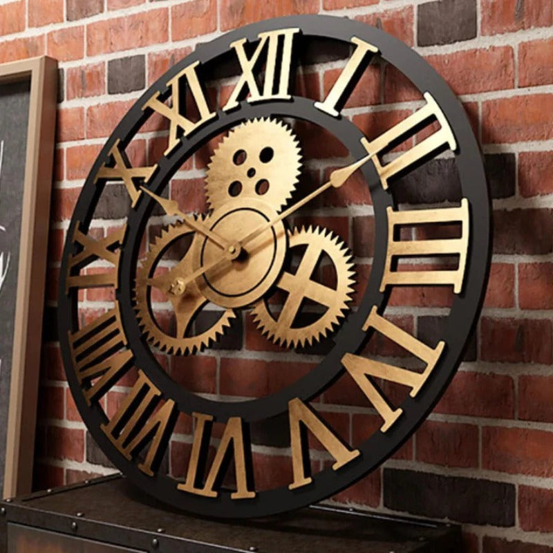 Stylish Industrial Gear Clock with Silent Mechanism