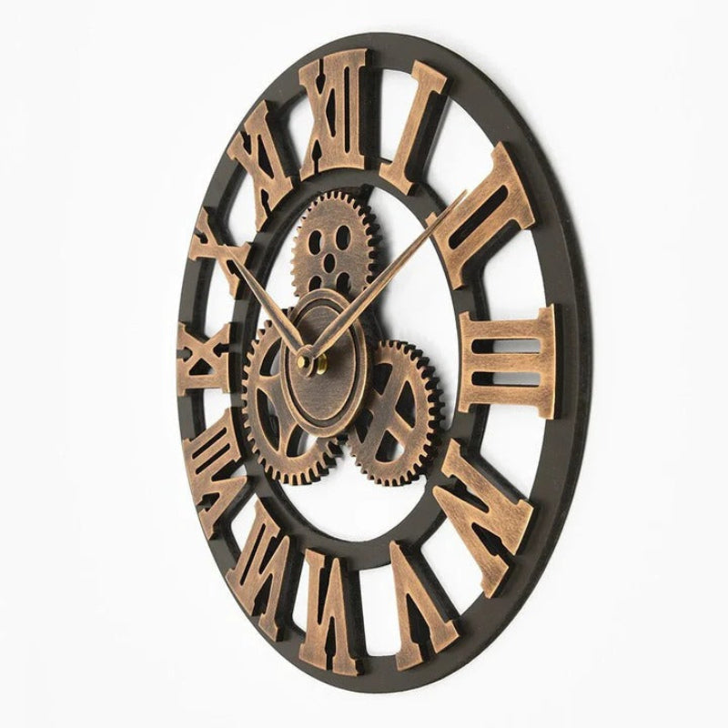 Stylish Industrial Gear Clock with Silent Mechanism
