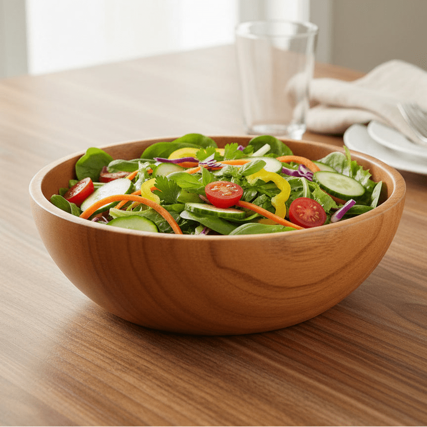 Spacious Eco-Friendly Salad Bowl - Heat Safe & Family Friendly