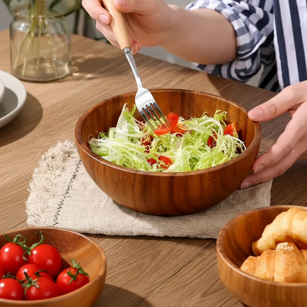 Spacious Eco-Friendly Salad Bowl - Heat Safe & Family Friendly