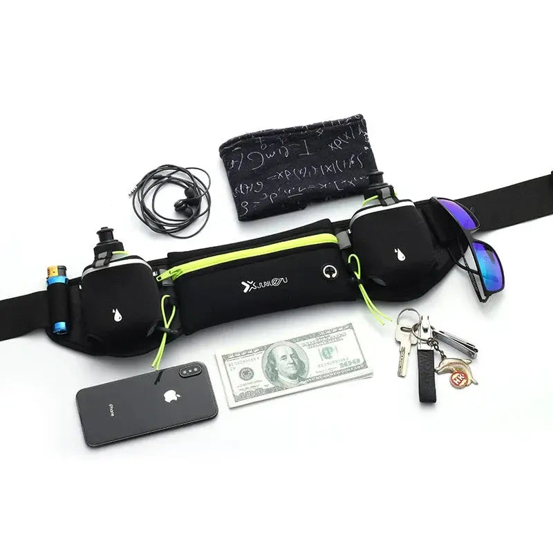 Running Belt with Water Bottles | Hands-Free Hip Bag | Water-Resistant