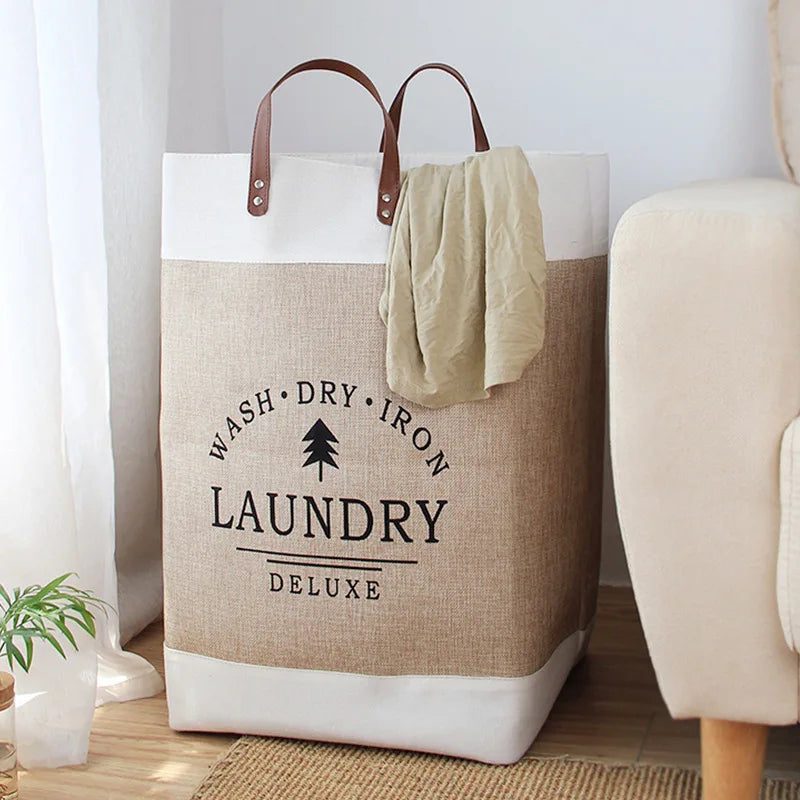 Chic Fabric Laundry Basket with Elegant Handles – Oversized Organizer