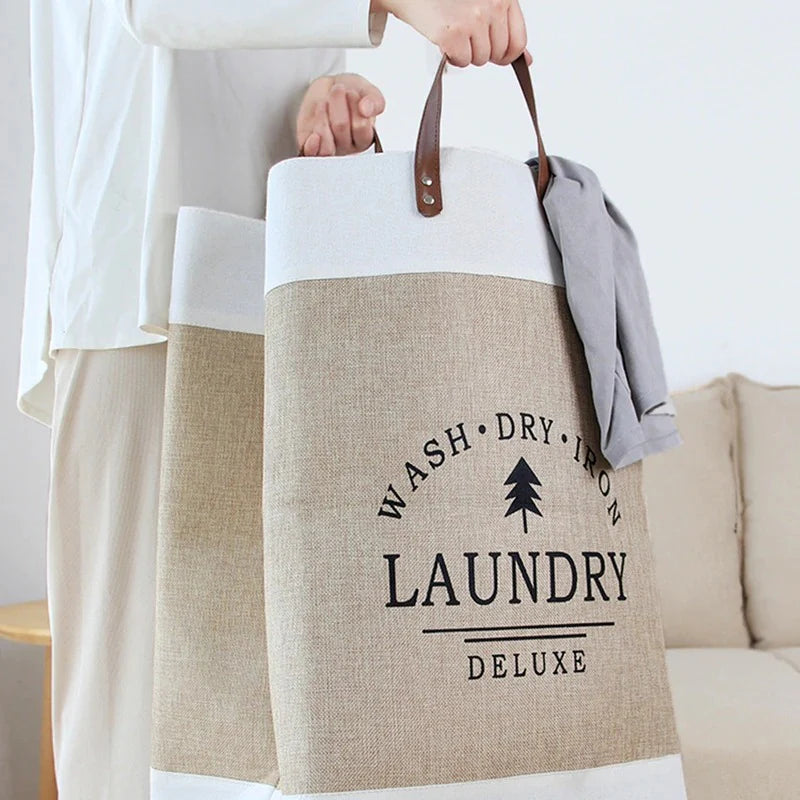 Chic Fabric Laundry Basket with Elegant Handles – Oversized Organizer