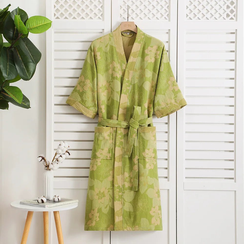 NaturaLuxe - Reversible Organic Cotton Kimono Robe for Ultimate Comfort