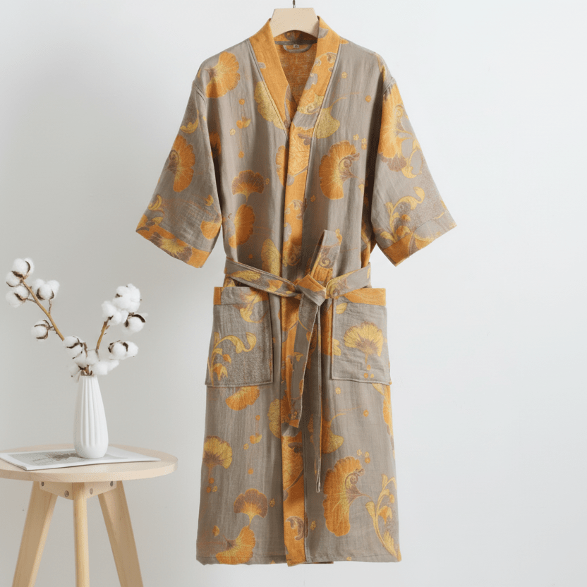 NaturaLuxe - Reversible Organic Cotton Kimono Robe for Ultimate Comfort