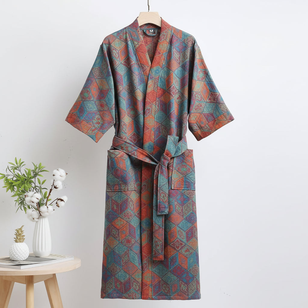NaturaLuxe - Reversible Organic Cotton Kimono Robe for Ultimate Comfort