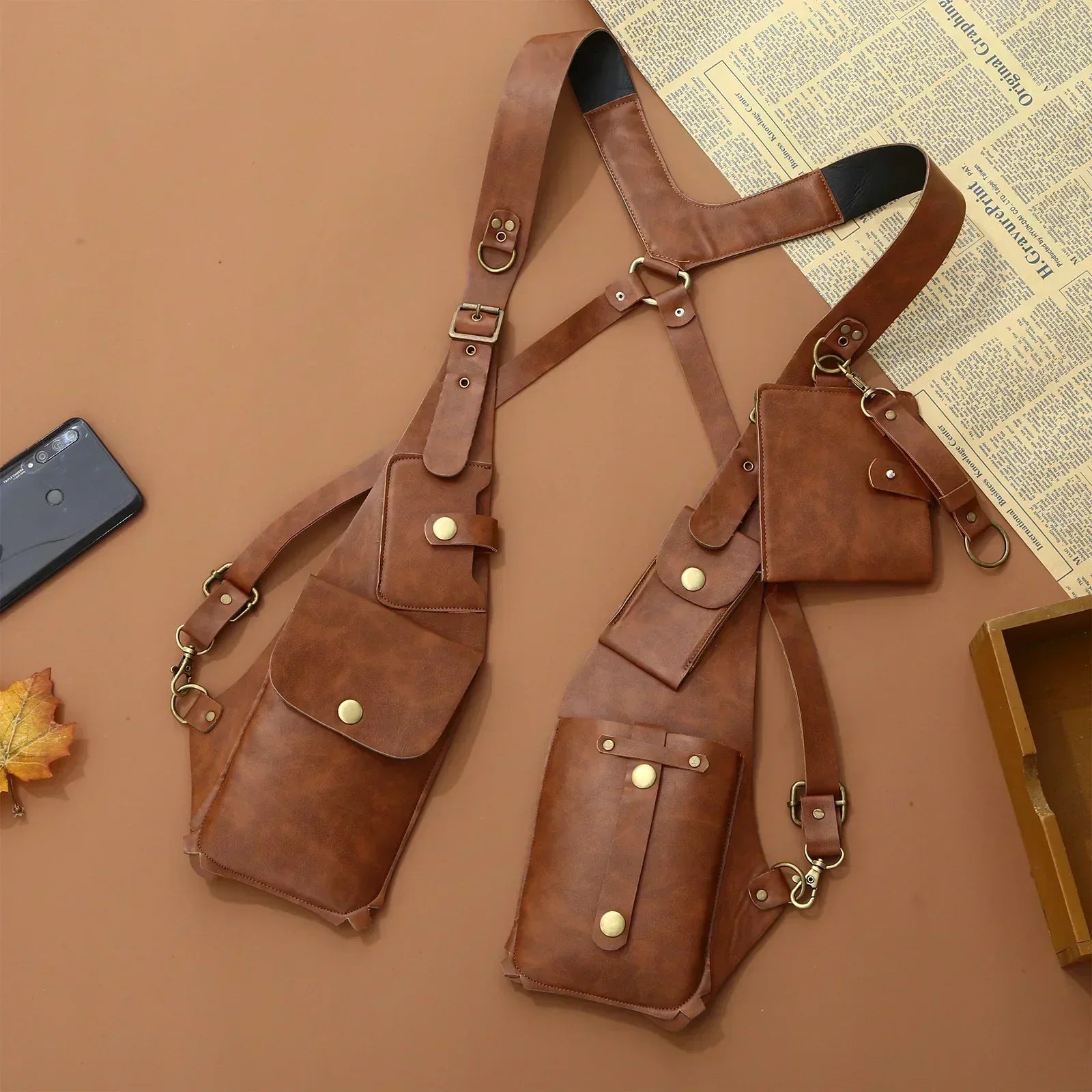 Chic Leather Crossbody Security Bag – Stylish Protection on the Move