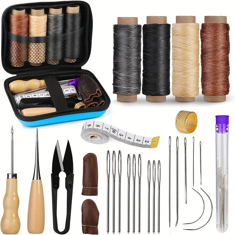 Leather Sewing Kit | Durable Waxed Thread | Precision Needles