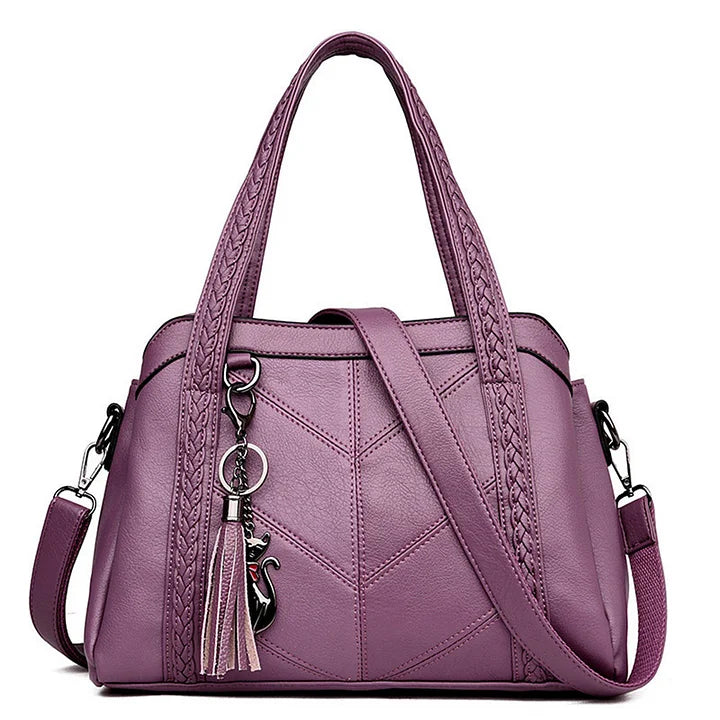 Spacious and Organized Women's Leather Tote Bag