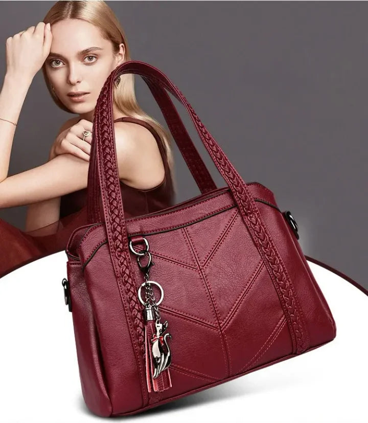 Spacious and Organized Women's Leather Tote Bag