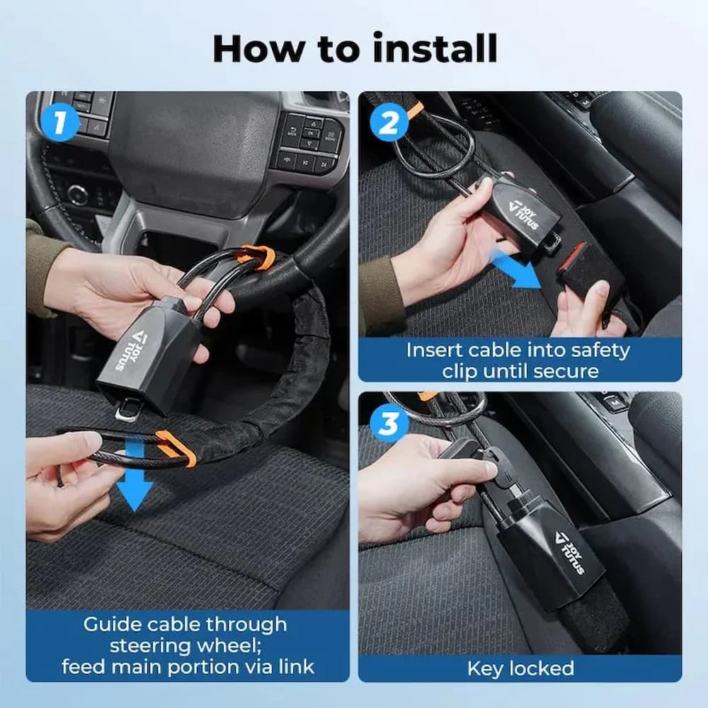 Steering Wheel Lock | Theft Protection | Steel Core