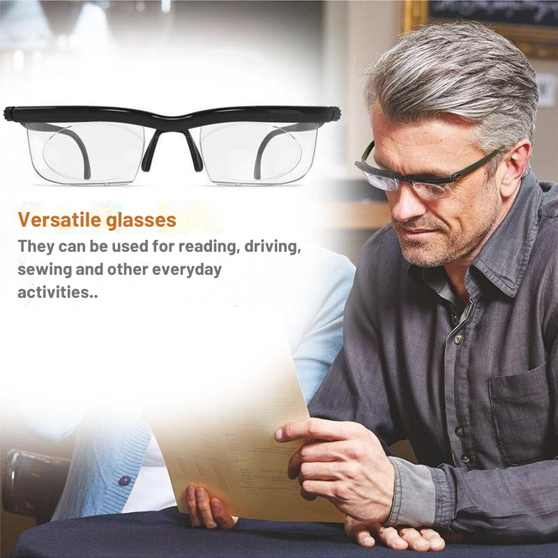 Reading Glasses with Adjustable Focus for Clear Vision