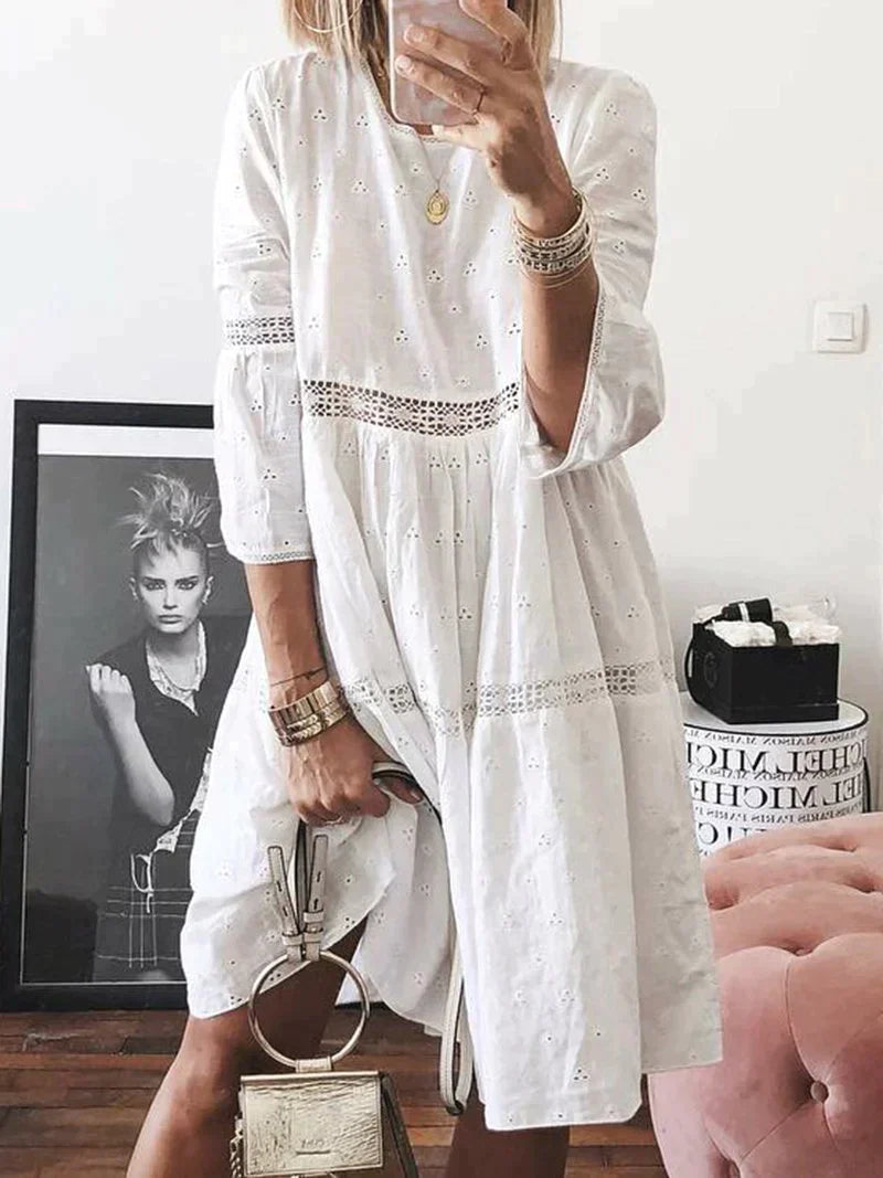 Dress with Embroidered Lace Details