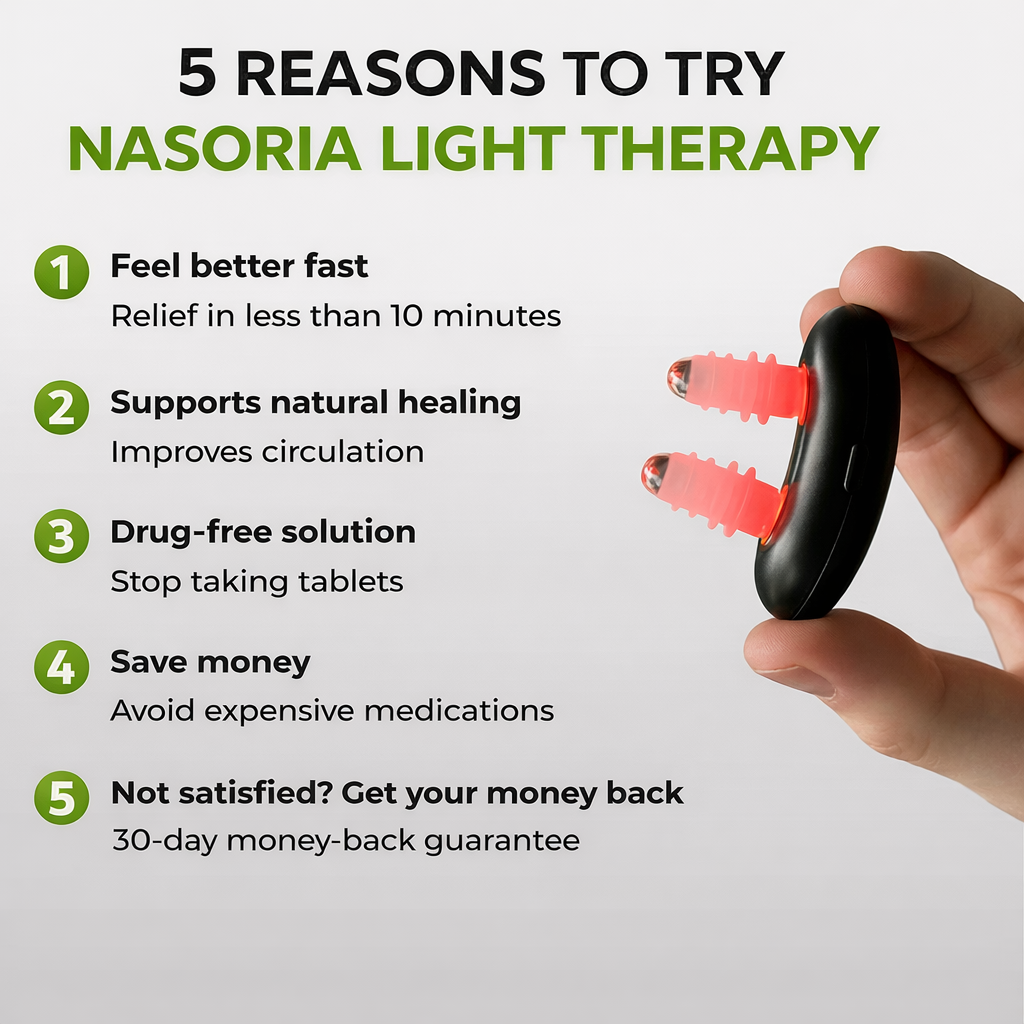 Wireless Nasal Light Therapy Device with Automatic Shut-Off