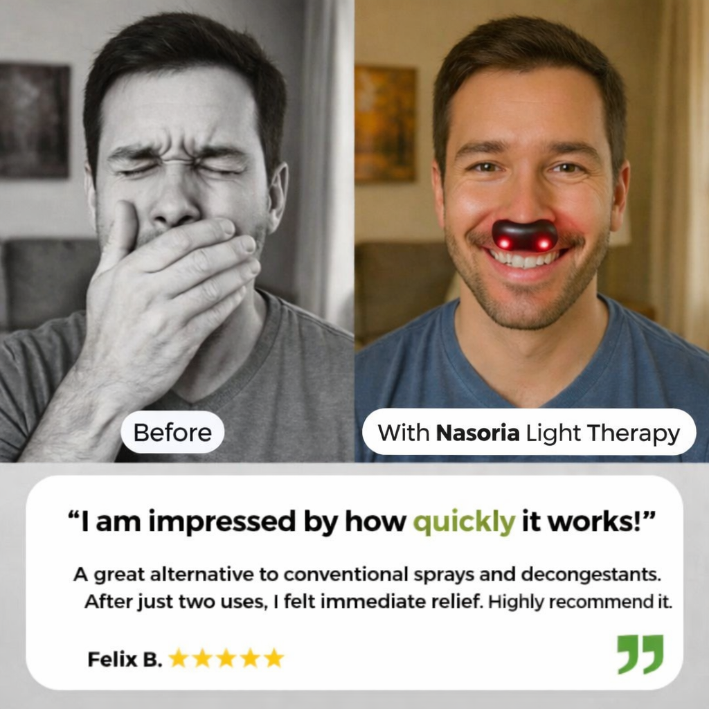 Wireless Nasal Light Therapy Device with Automatic Shut-Off