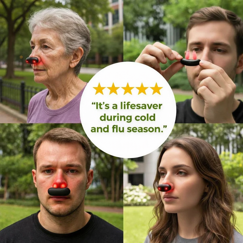 Wireless Nasal Light Therapy Device with Automatic Shut-Off