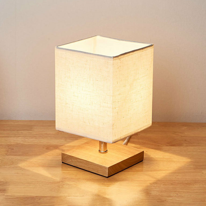 Natural Elegance Table Lamp with Wooden Base and Linen Shade