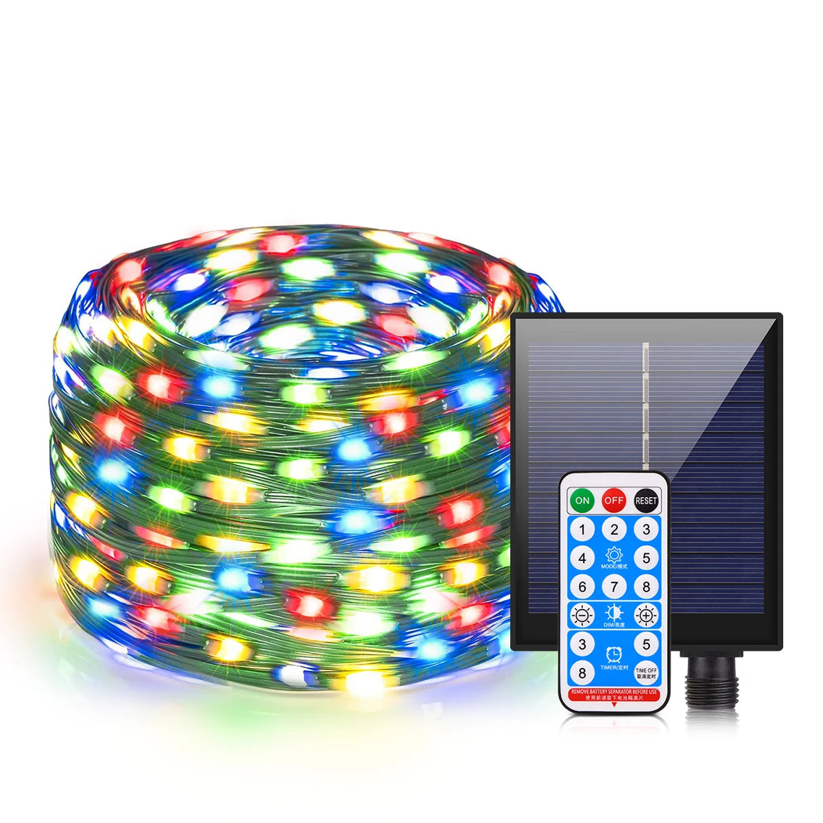 LUMENFLARE – 100M Solar String Lights with Remote & 8 Settings