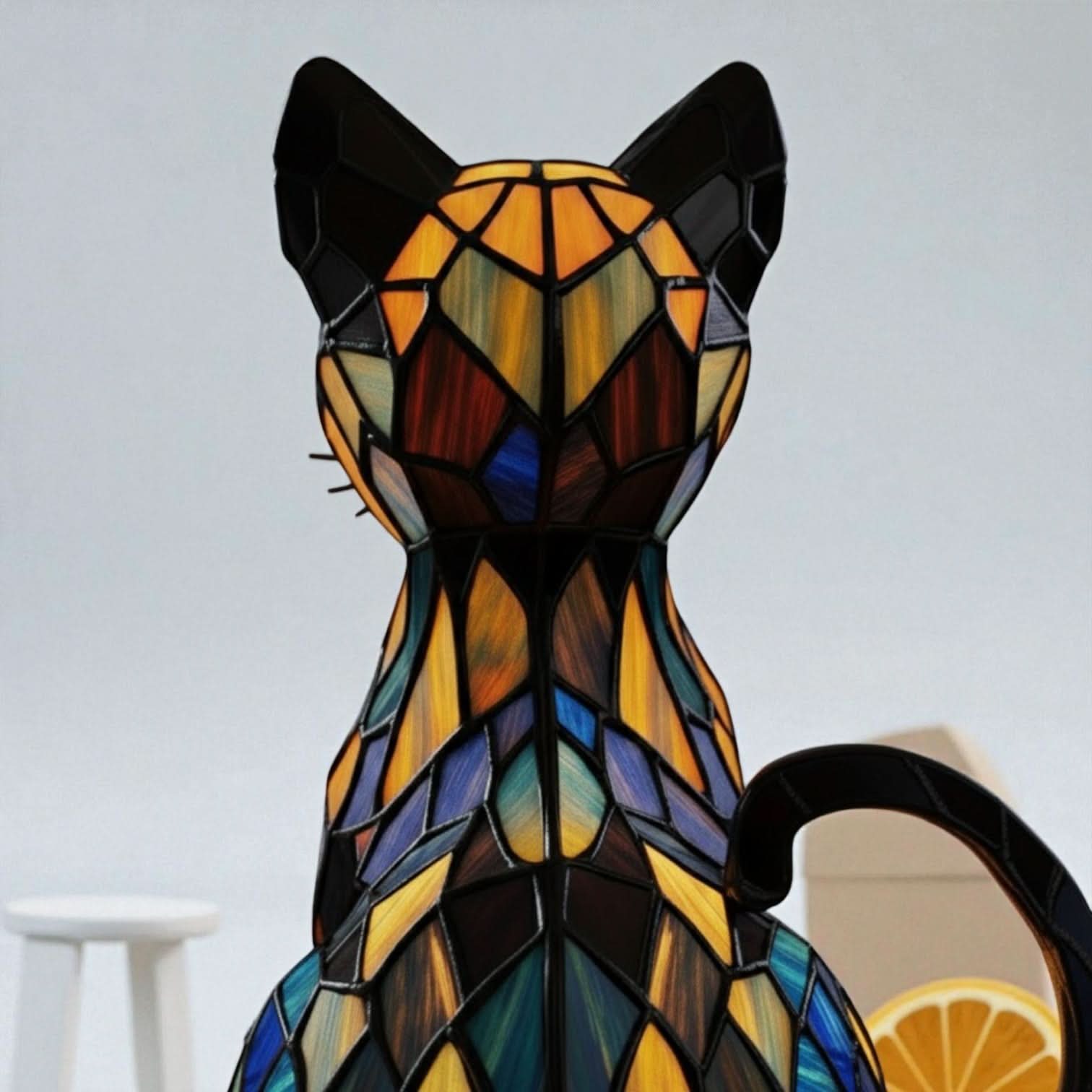 Handcrafted Cat Night Light Lamp with Warm LED Cozy Glow