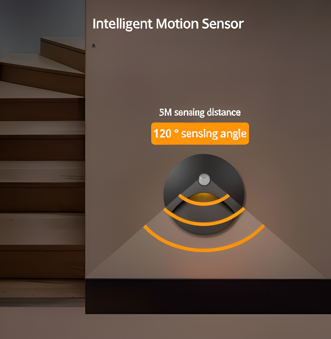 SafeGlow Motion-Activated LED Wall Light for Indoor and Outdoor Use