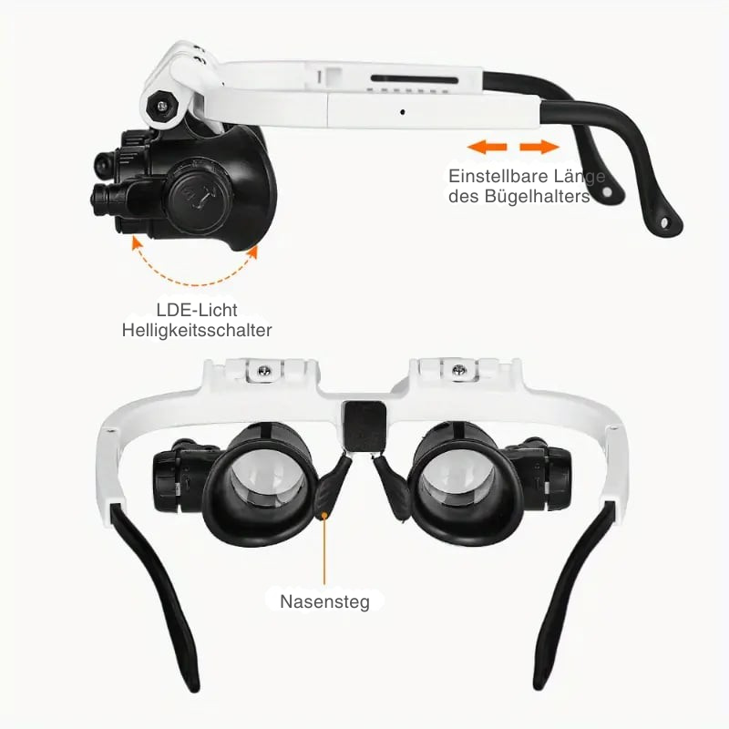 LED Magnifying Glasses | 8x, 15x, 23x Magnification | Hands-Free
