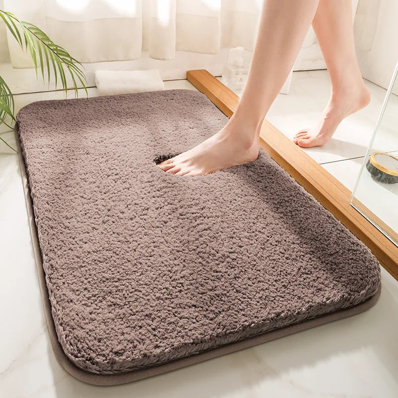 Serene Touch Plush Bathroom Mat - Soft, Absorbent, Non-Slip