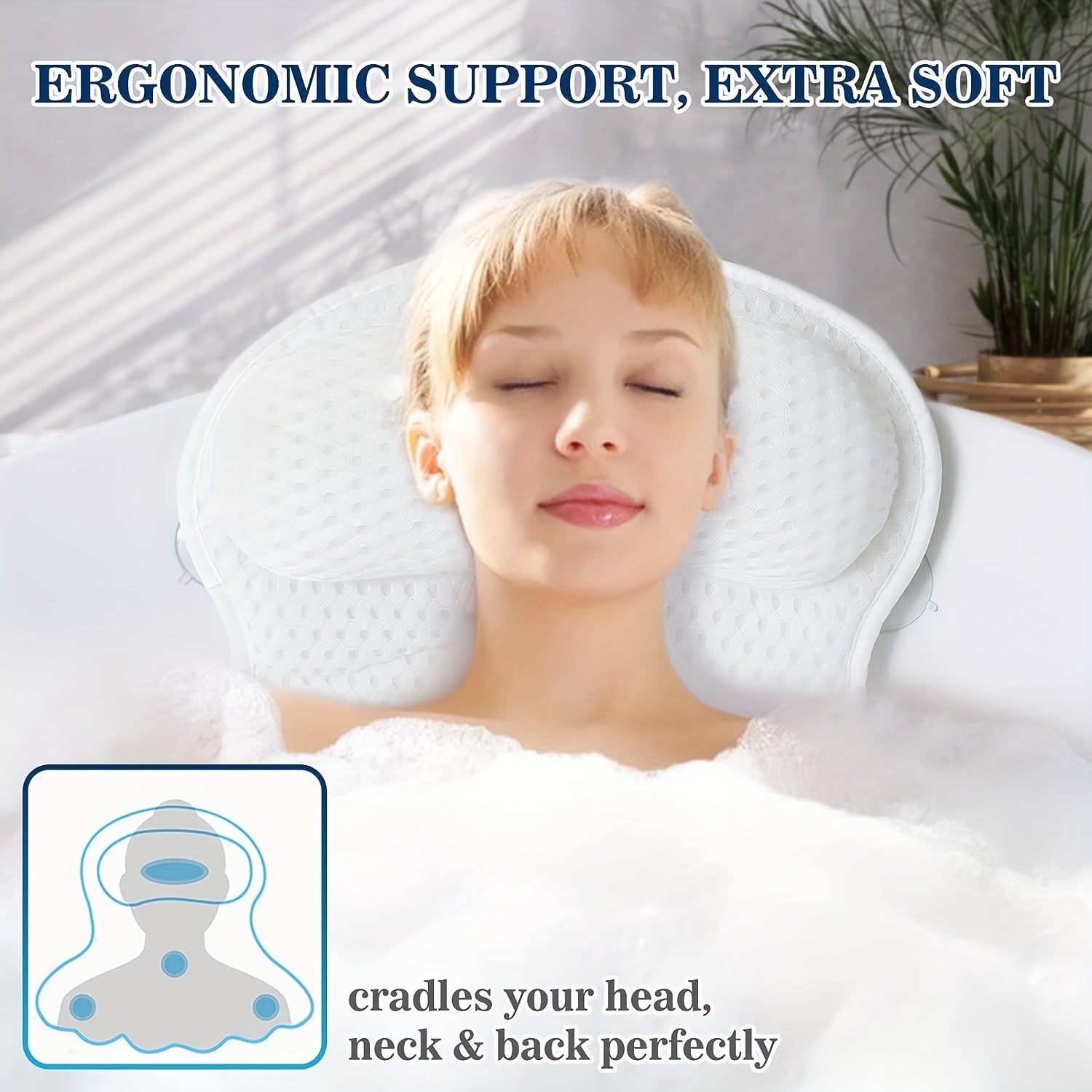 SerenityCloud 4D Bath Support Pillow for Ultimate Comfort
