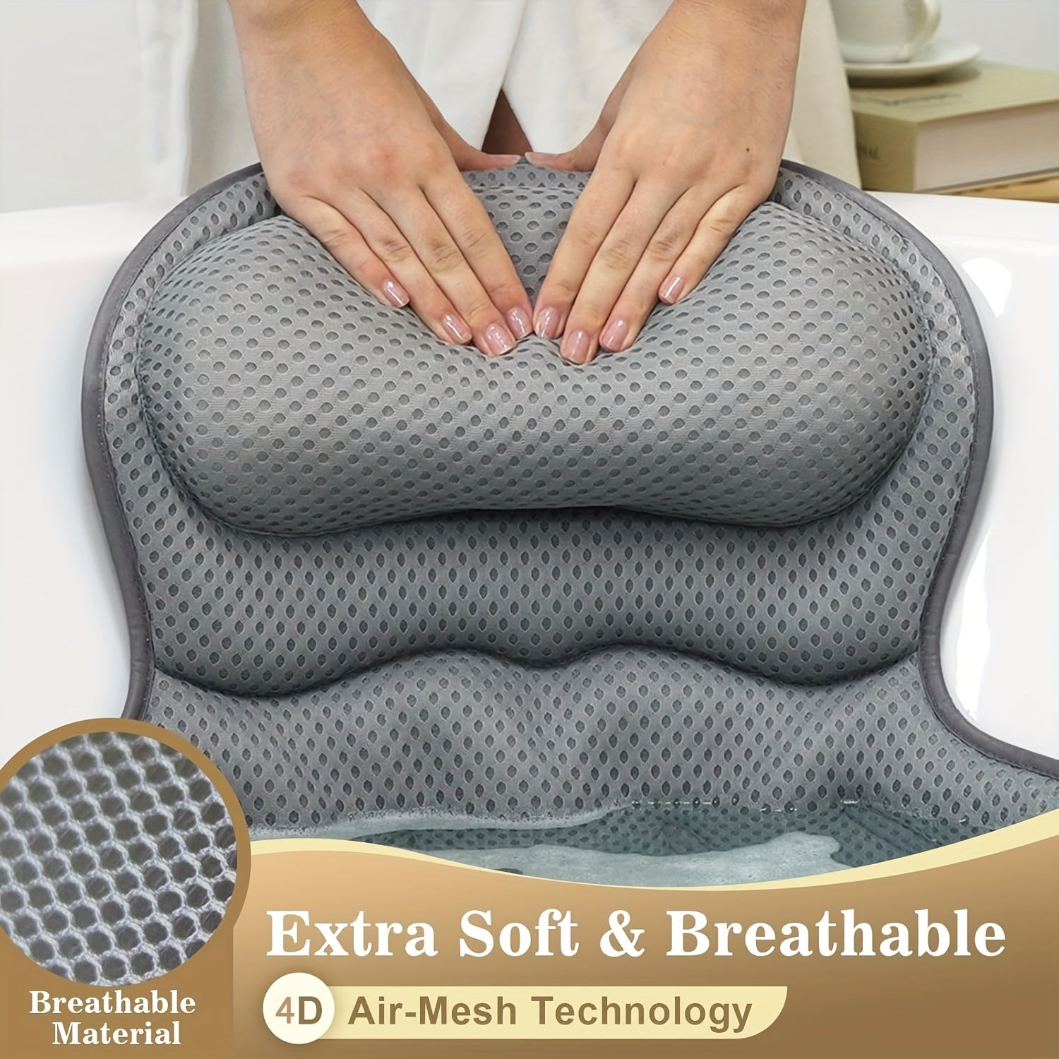 SerenityCloud 4D Bath Support Pillow for Ultimate Comfort