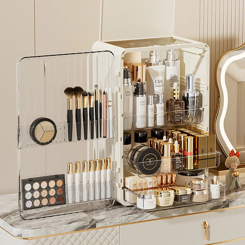 Chic Makeup Organizer with Dust-Resistant Features
