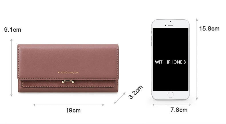 Chic Everyday Wallet Clutch with Card Slots and Phone Compartment