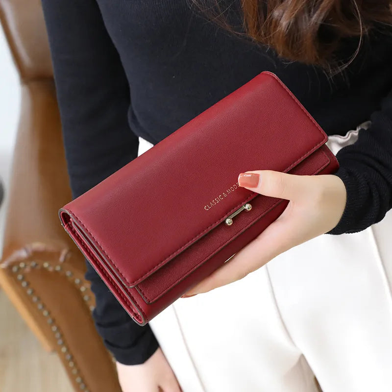 Chic Everyday Wallet Clutch with Card Slots and Phone Compartment