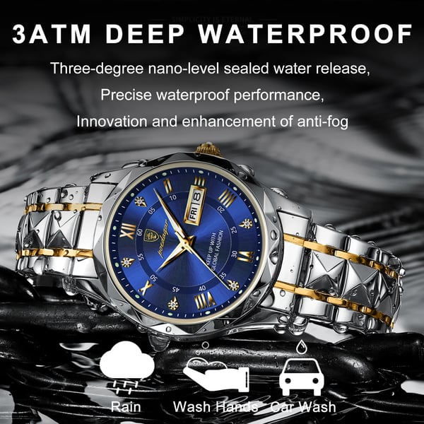 Sophisticated Men's Timepiece with Stainless Steel and Glow Features