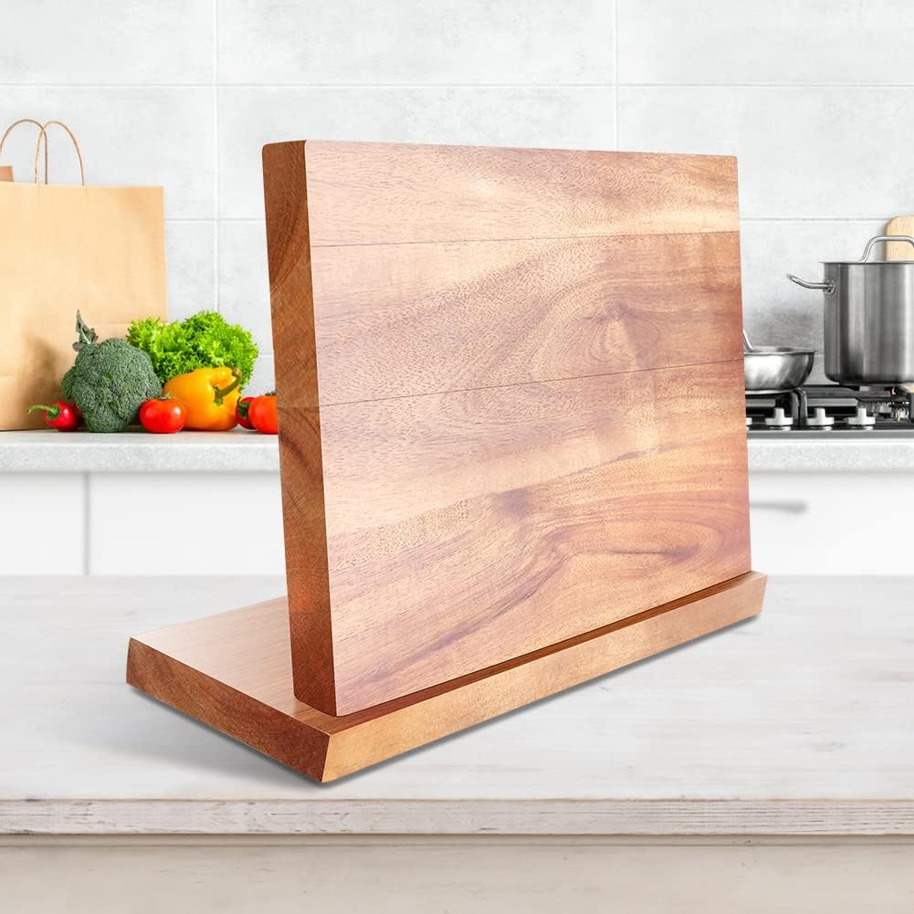 Elegant Wooden Knife Rack – Wall-Mount or Countertop Solution