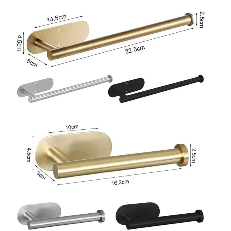 Stainless Steel Wall-Mounted Paper Towel Holder for Kitchen and Bath