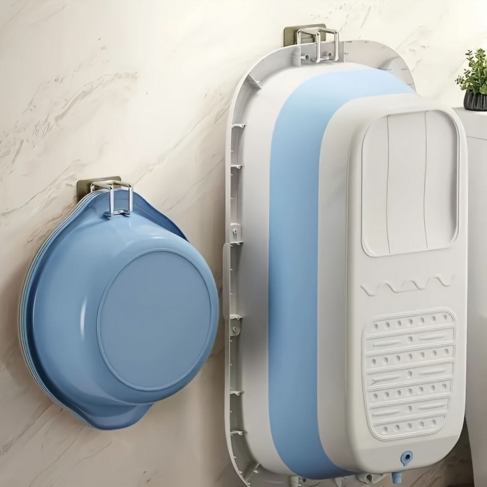 Stainless Steel Wall Hook for Towel and Basin Storage – No Punch Needed