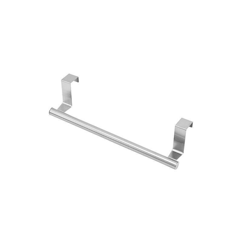 Stainless Steel Over-the-Door Towel Rack for Kitchen and Bathroom Storage
