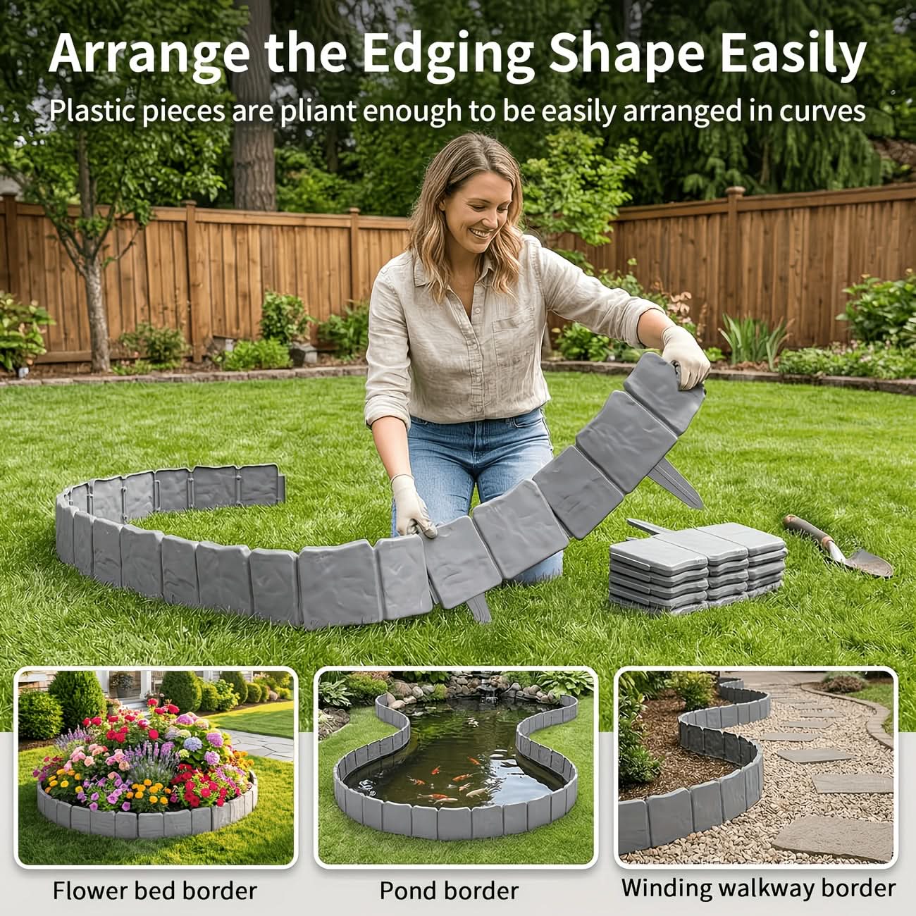 Decorative Garden Edging Stones for Neat Lawn Borders
