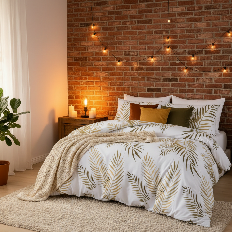Nature's Serenity – Leaf Print Duvet Cover Collection