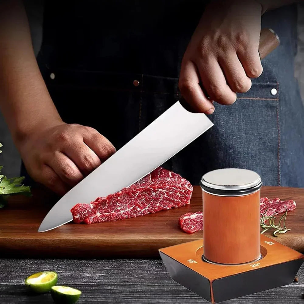 Precision Knife Sharpener with Diamond Wheel & Angle Guide