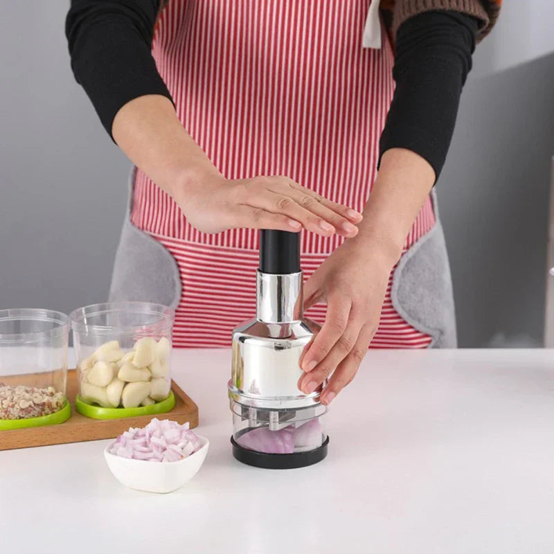 Effortless Veggie Slicer: Stainless Steel Chopper with Easy Clean Design