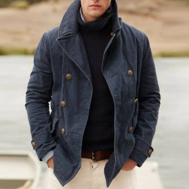 Warm Denim Jacket with Button Closure