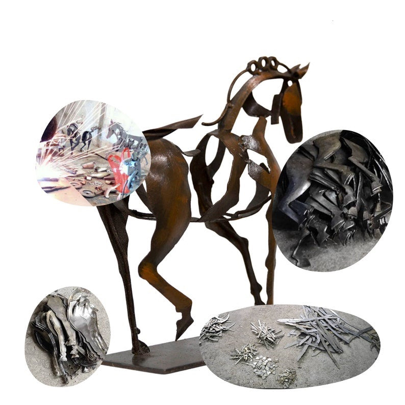 Majestic Equine Elegance: Handcrafted Metal Horse Sculpture