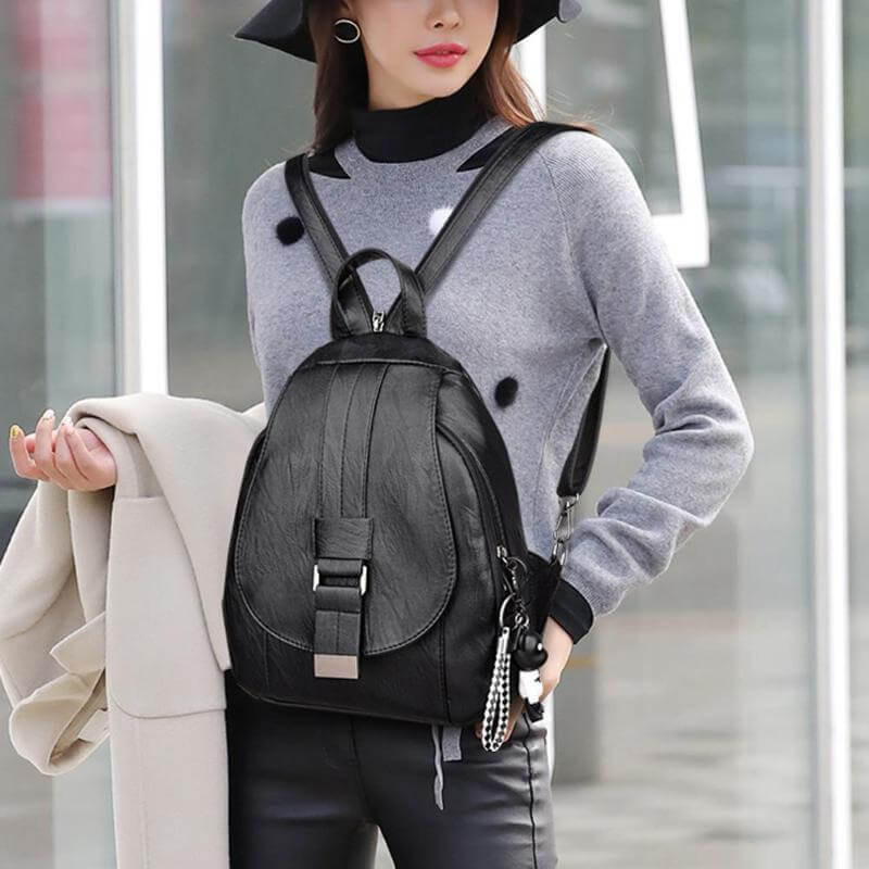 Secure & Stylish Leather Backpack for Everyday Adventures